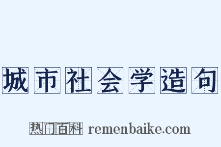 城市社会学造句是什么意思的图片